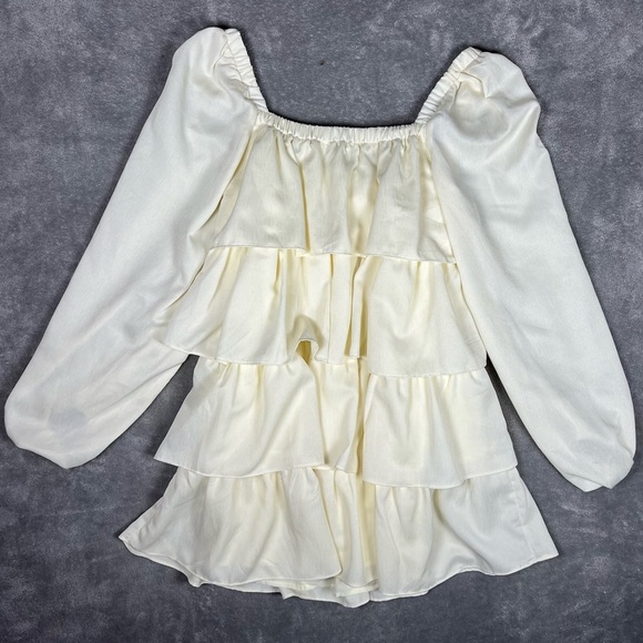 WeWoreWhat Dress Womens XS Tiered Crinkle Chiffon Ruffle Feminine Cottagecore - Picture 9 of 11